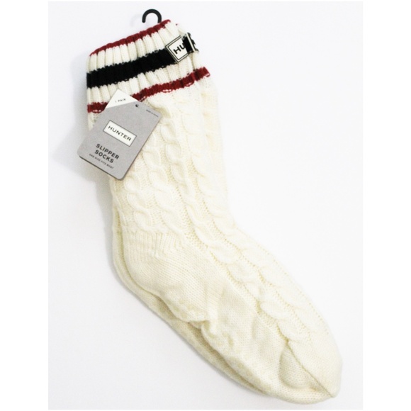 NWT Hunter cable knit slipper socks with grippers - Picture 1 of 4